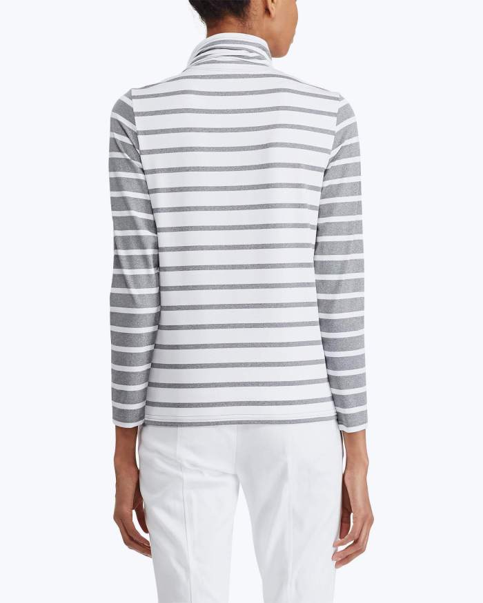 Striped Funnelneck Pullover