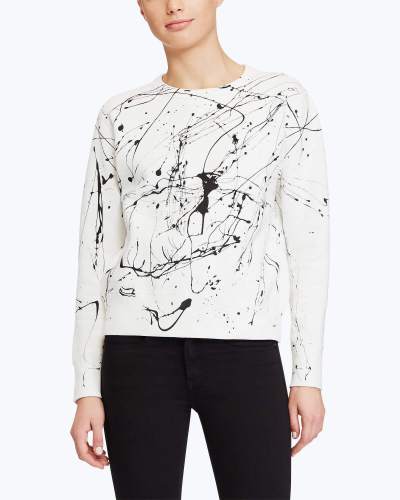 Paint-Splatter Fleece Pullover