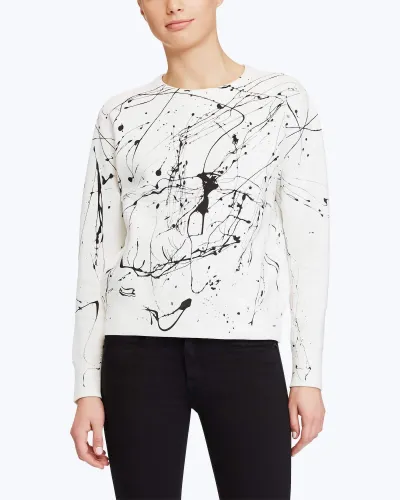 Paint-Splatter Fleece Pullover