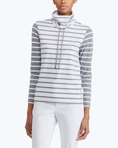 Striped Funnelneck Pullover