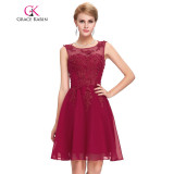 Grace Karin Bridesmaid Dresses Short Party Vestidos Sleeveless Appliques