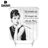 SDARISB Girl Bath Shower Curtain Waterproof Polyester Black White Curtain Bathroom Decorated European Retro 2017New Designer