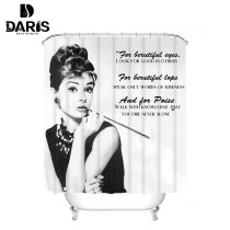 SDARISB Girl Bath Shower Curtain Waterproof Polyester Black White Curtain Bathroom Decorated European Retro 2017New Designer