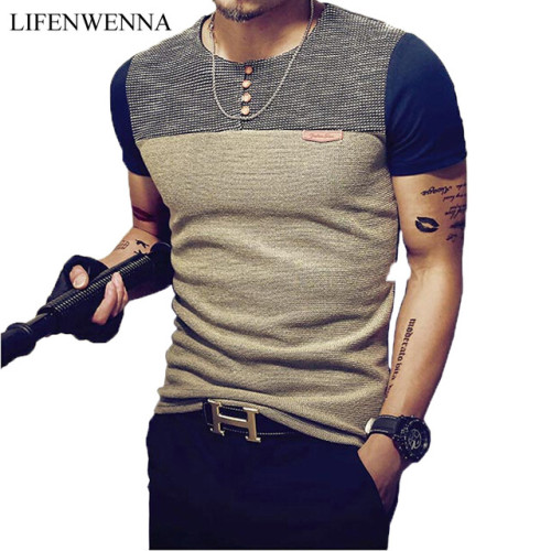 MYDBSH Tops Tees 2018 summer cotton v neck short sleeve men