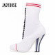 Jady Rose White Women Knitted Ankle Boots Stretch Sock Boots Strange High Heels Female Autumn Elastic Botas