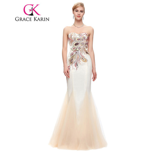 Peacock Bridesmaid Dresses Long Grace Karin Strapless Formal Gown Black Royal