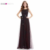 [Clearance Sale] Elegant Prom Dress Ever Pretty 2017 HE08753BK Women Elegant Round Neck Plus Size Long Prom Dress Lace
