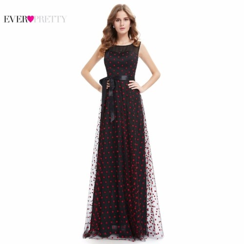 [Clearance Sale] Elegant Prom Dress Ever Pretty 2017 HE08753BK Women Elegant Round Neck Plus Size Long Prom Dress Lace