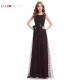 [Clearance Sale] Elegant Prom Dress Ever Pretty 2017 HE08753BK Women Elegant Round Neck Plus Size Long Prom Dress Lace
