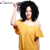 s-noilite 40cm Glueless Kinky Curly Bob Lace Front Wig Heat Resistant Synthetic Hair Natural Lace Wigs for Black Women