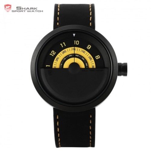 Bonnethead Shark Sport Watch Yellow Men Leather