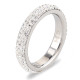 Wholesale High Quality Classic Stainless Steel 6 Row Crystal Jewelry Wedding Ring