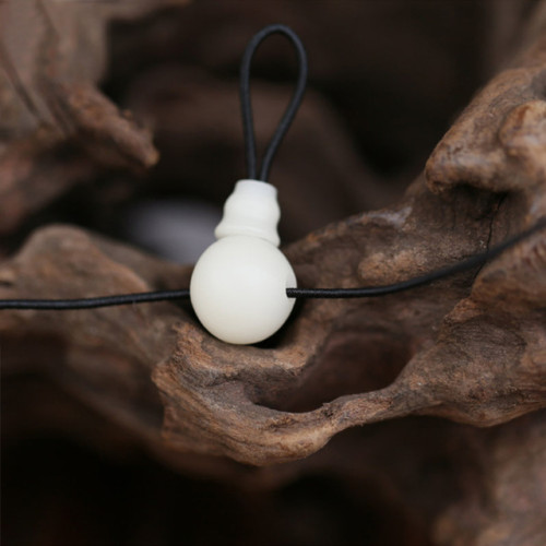 Wholesale Hand Carved Bodhi Seed Ivory White Round Three Hole Beads For Jewelry