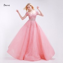 Finove Floral Embroidery Prom Dresses 2017 New Styles Elegant A-Line Floor Length Long Dresses for Formal Women Dresses