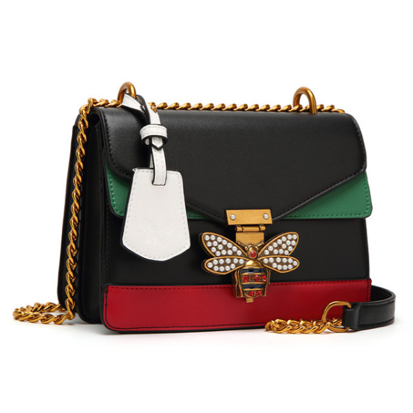2017 Ruil Women Color splicing Little bee Bags Fashion Zipper Designer Handbag