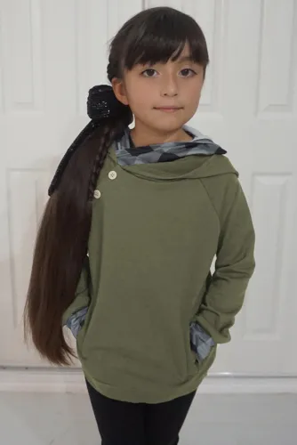 Green Toddlers Double Hooded Sweatshirt