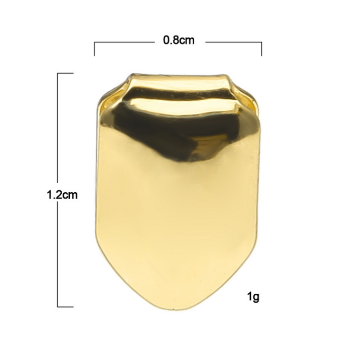 18k gold plated single tooth hip hop grillz bling cap canine teeth CZ iced-out grillz