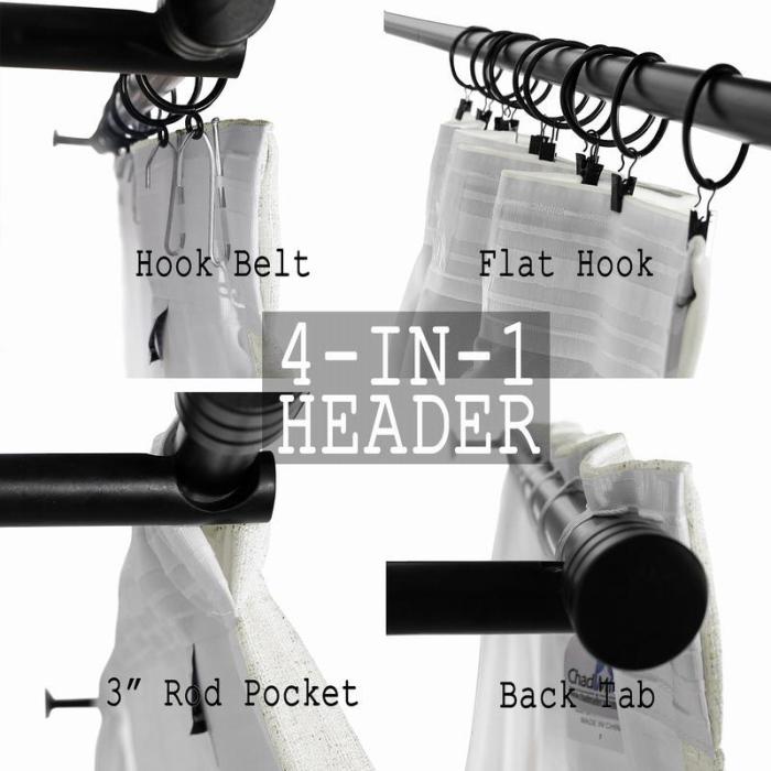 LIZ 4-in-1 Header Type Polyester Linen Curtain Drapery Custom