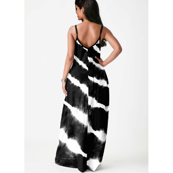 Plus Size Tie Dye Print Sleeveless Maxi Slip Dress YFS-3523