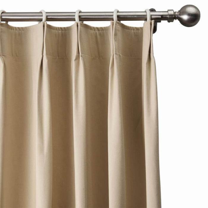 AMARA Polyester Linen Curtain Drapery With Decorative Trim Custom Sold Per Pair