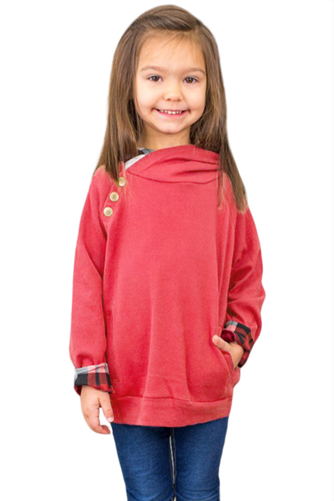Red Toddlers Double Hooded Sweatshirt