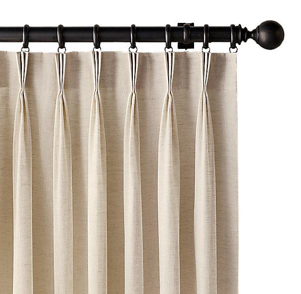 AMARA Polyester Linen Curtain Drapery With Decorative Trim Custom Sold Per Pair