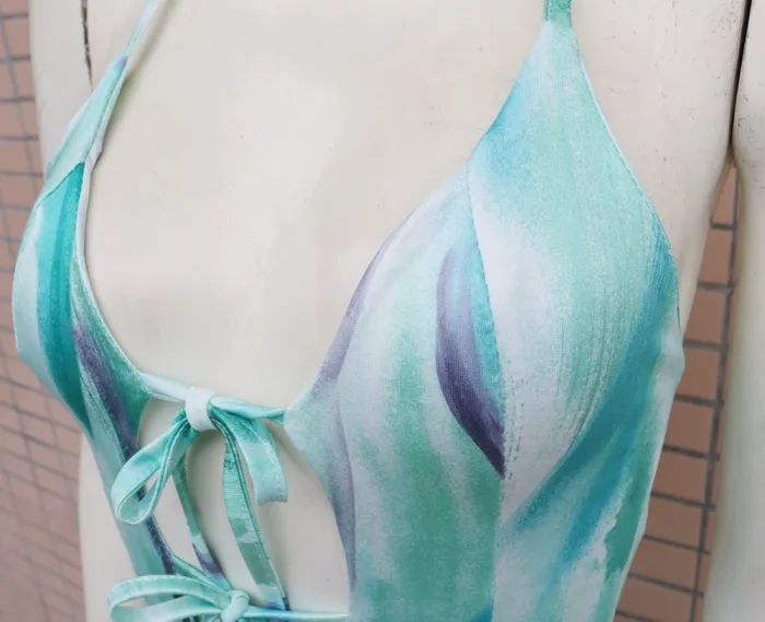 Tie Dye Green Sexy Long Dress