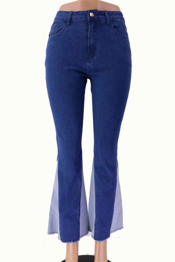 Bell Bottom Patchwork Western Jeans