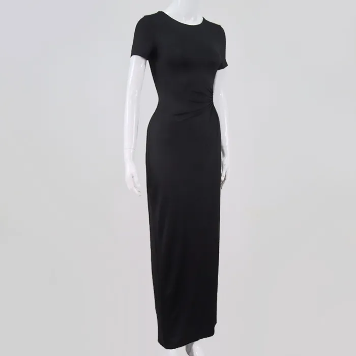 Sexy Black Cut Out Slit Long Cover Ups