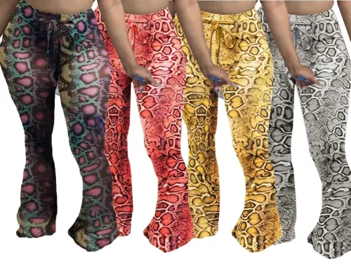 Bell Botton High Waist Leopard Trousers