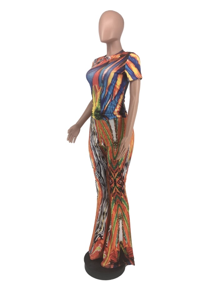Bell Bottom Print Colorful African Jumpsuit