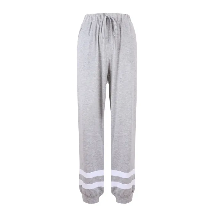 Print Gray Drawstrings Track Pants
