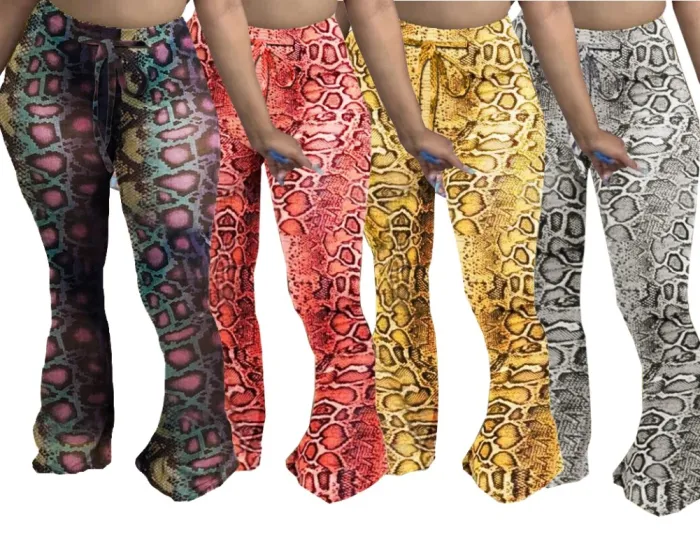 Bell Botton High Waist Leopard Trousers