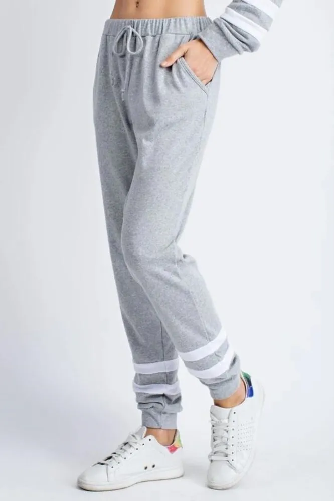 Print Gray Drawstrings Track Pants