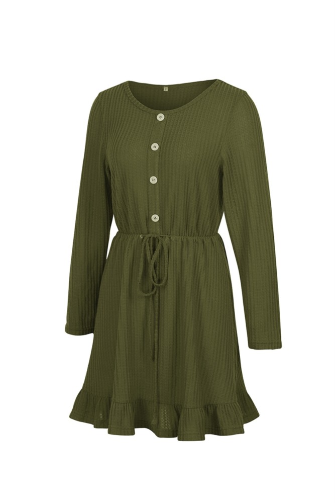 Autumn Knitted Plain Short Casual Dress