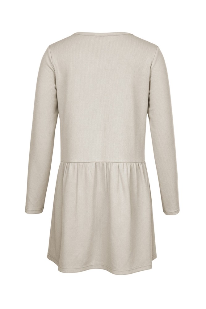 Autumn Plain Long Sleeve Short Casual Dress