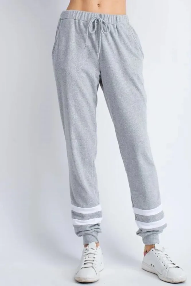 Print Gray Drawstrings Track Pants