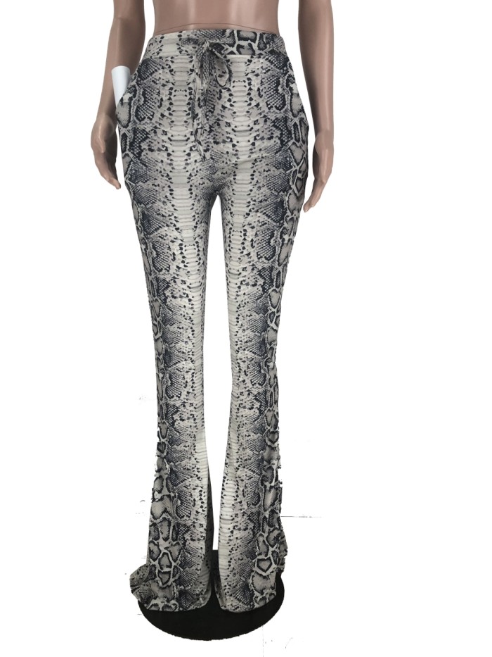 Bell Botton High Waist Leopard Trousers