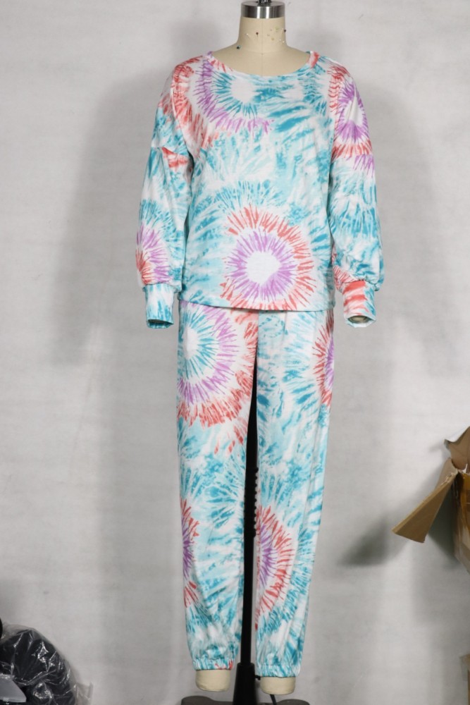 Autumn Tie Dye Matching Shirt and Pants Set