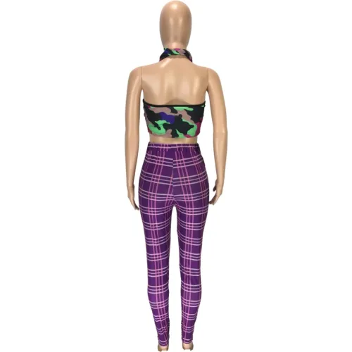 Casual African Plaid Zipper Trousers