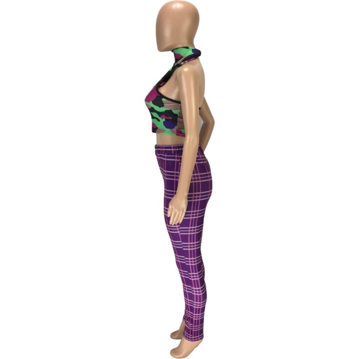 Casual African Plaid Zipper Trousers