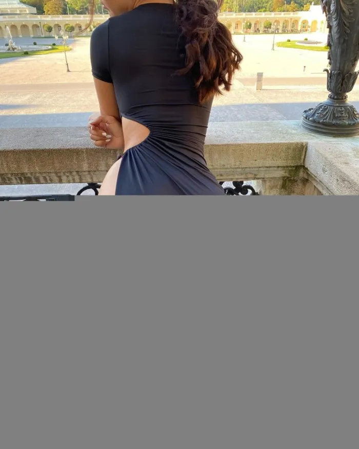 Sexy Black Cut Out Slit Long Cover Ups