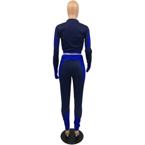 Autumn Contrast Two Piece Tight Jogging Set