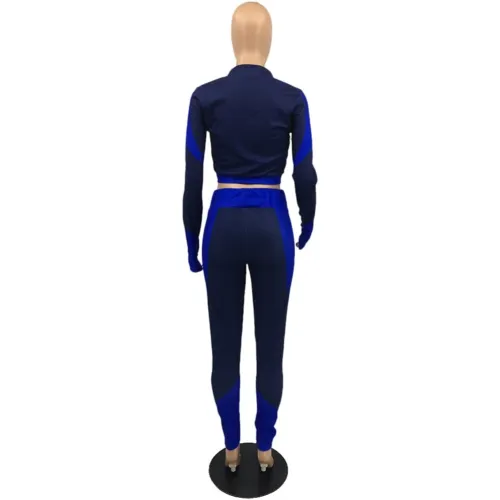 Autumn Contrast Two Piece Tight Jogging Set