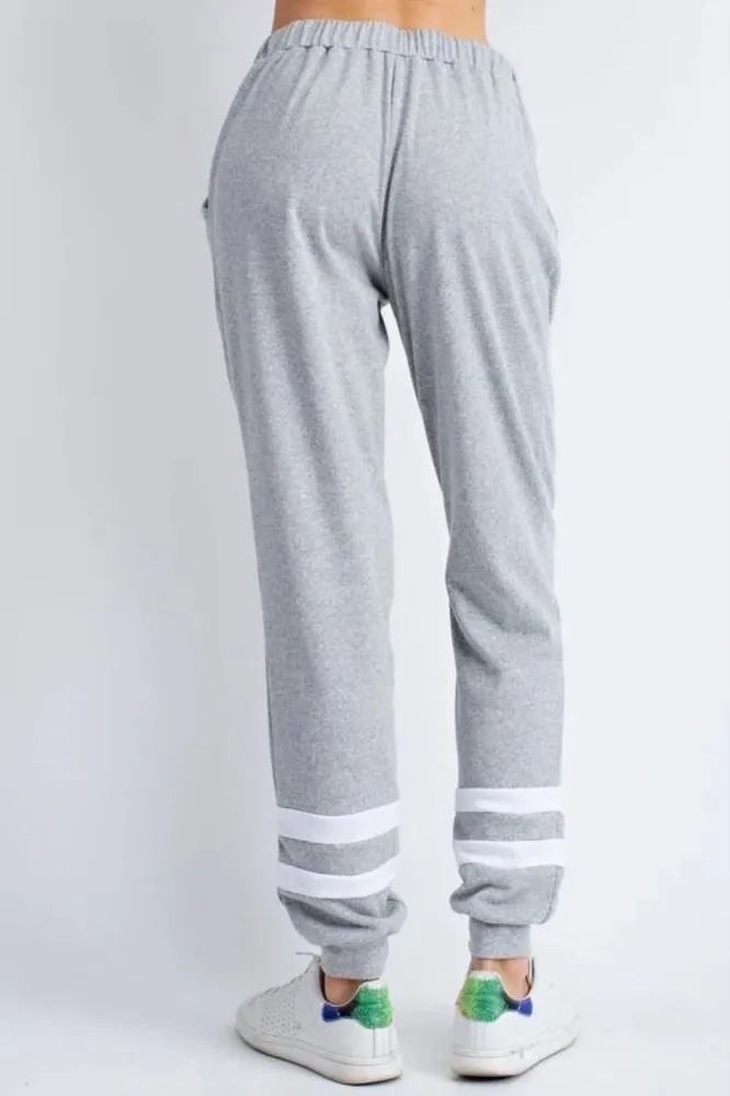 Print Gray Drawstrings Track Pants