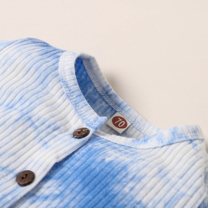 Baby Boy Autumn Tie Dye Button Up Rompers
