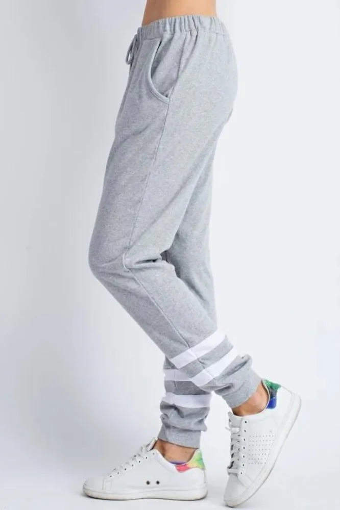 Print Gray Drawstrings Track Pants
