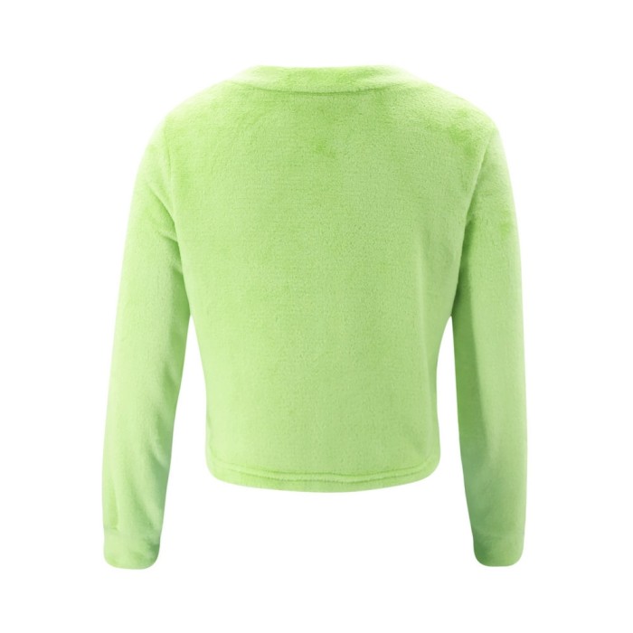 Autumn Short Plush Coat with Pop Sleeves