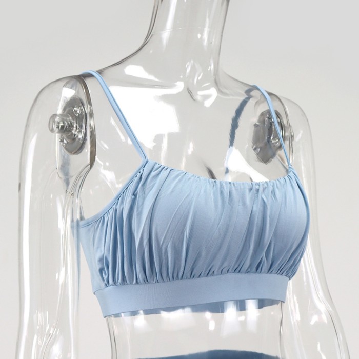 Sports Fitness Ruched Bra and Shorts Set