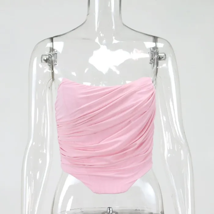 Sexy Pink Strapless Party Top